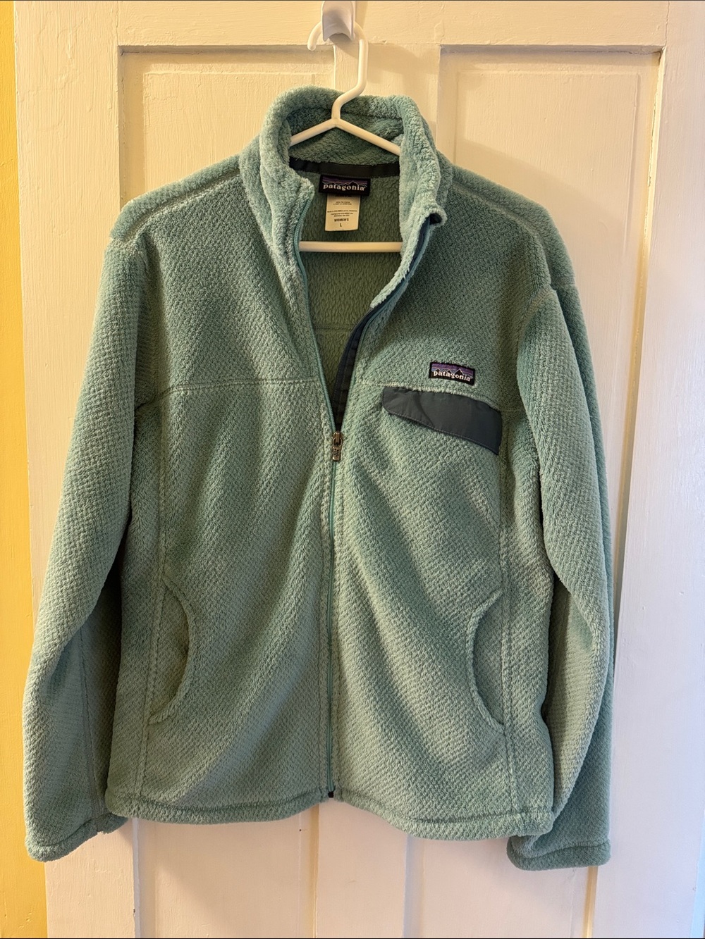 Patagonia Seafoam Green Zip Fleece Jacket | Women’s Size L